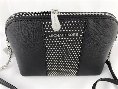 black and silver michael kors purse